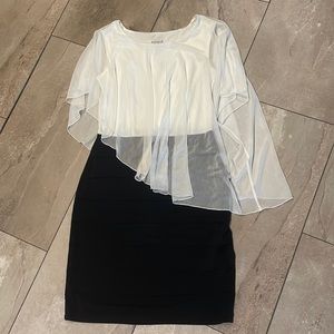 Black and white pencil dress with sheer shall